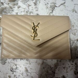 YSL Beige Wallet on Chain